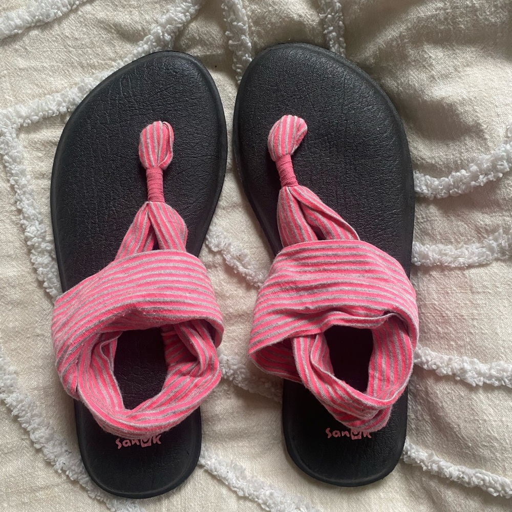 BUY 1 • GET 1 FREE - Sanuk Women's Pink Striped Sandals